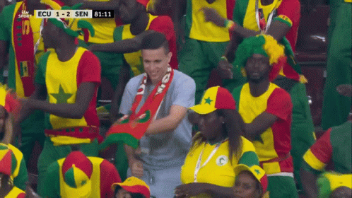 Crowd Watching Soccer Game Score Ecu 1-2 Sen GIF