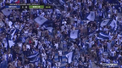 Crowd Watching Soccer Game With Fox Deportes GIF