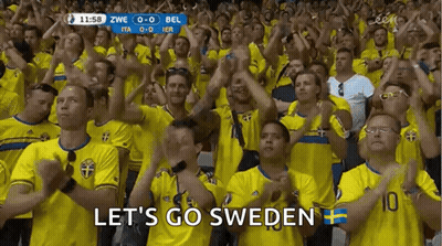 Crowd Watching Soccer Let's Go Sweden GIF