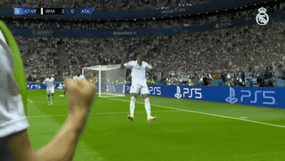 Crowd With Arms Up Saying Hala Madrid GIF