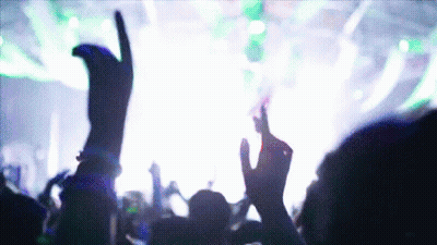 Crowd With Hands In The Air GIF
