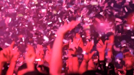 Crowded Place Falling Confetti GIF