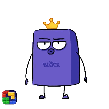 Crowned Character With Block Text Sticker