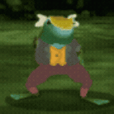 Crowned Frog Standing On Hind Legs GIF