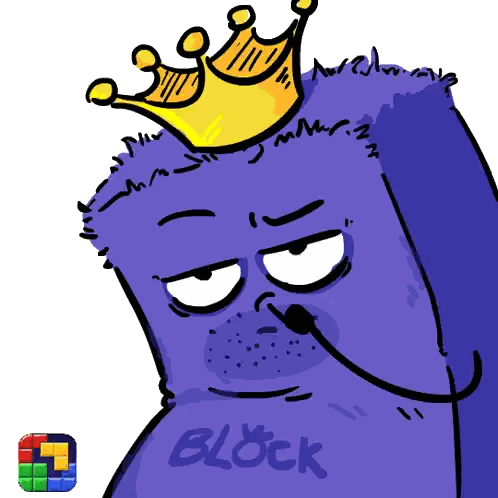 Crowned Monster With Block Text Sticker