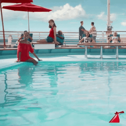 Cruise Swimming Pool Jump Shaq GIF