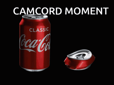 Crushed Coca-Cola Can Next To Full Can GIF