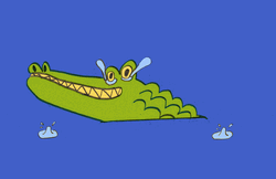 Crying Alligator On Water GIF