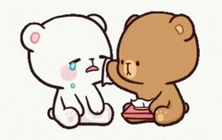 Crying Animated Bear Wiping Tissue GIF