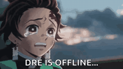Crying Anime Character Dre Is Offline GIF