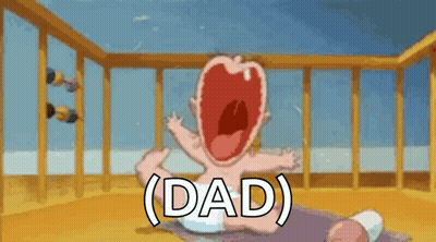 Crying Baby In Crib Saying Dad GIF