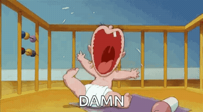 Crying Baby In Crib Saying Damn GIF