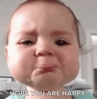 Crying Baby Saying Hope You Are Happy GIF