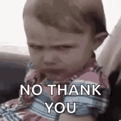 Crying Baby Saying No Thank You In Car Seat GIF