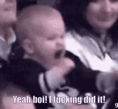 Crying Baby Saying Yeah Boi I Fucking Did It GIF
