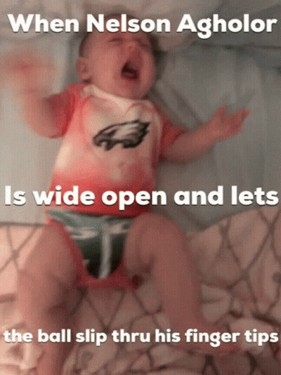 Crying Baby Wearing Eagles Shirt GIF