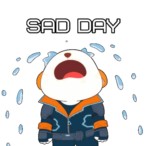 Crying Bear Sad Day Sticker