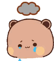 Crying Bear Under Cloud GIF