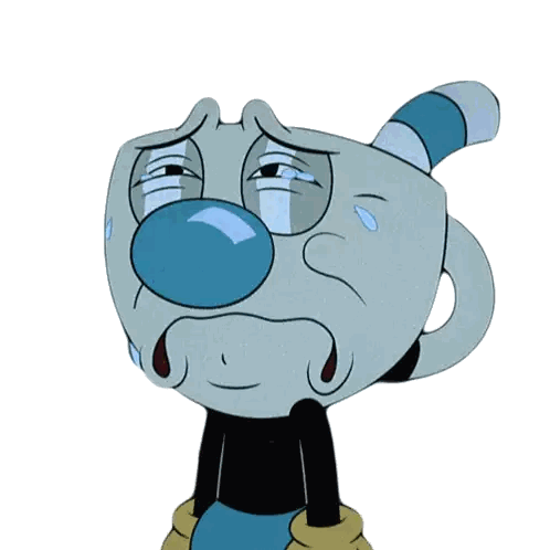 Crying Blue Nose Cartoon Character Sticker
