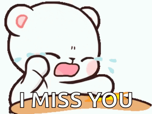 Crying Cartoon Bear I Miss You GIF