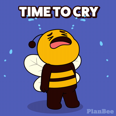 Crying Cartoon Bee Saying Time To Cry GIF