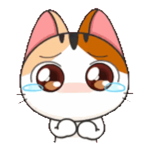 Crying Cartoon Cat Sticker