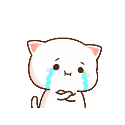 Crying Cartoon Cat Sticker