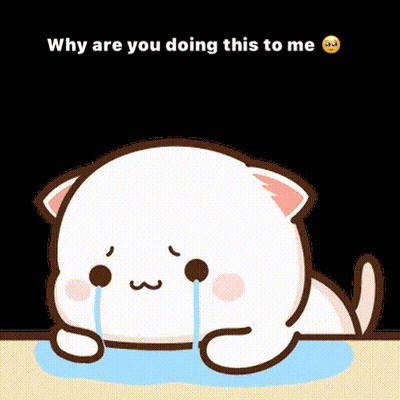 Crying Cartoon Cat Why Are You Doing This To Me GIF