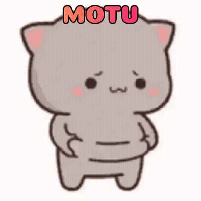 Crying Cartoon Cat With Motu Text GIF