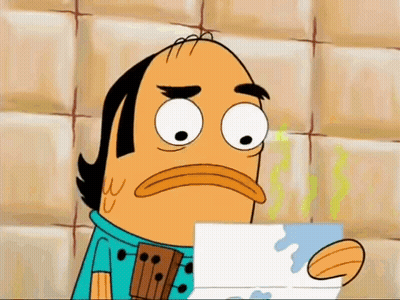 Crying Cartoon Character Holding Paper GIF