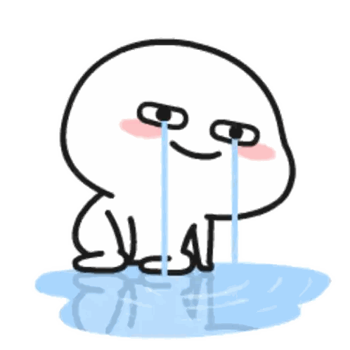 Crying Cartoon Character Sitting In Puddle Sticker