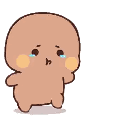 Crying Cartoon Character Walking Sticker