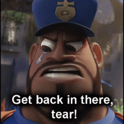 Crying Cartoon Cop Get Back In There Tear GIF
