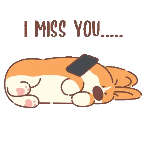 Crying Cartoon Dog I Miss You Sticker
