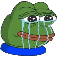 Crying Cartoon Frog With Tears Sticker