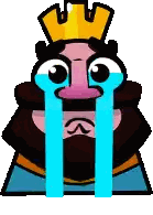 Crying Cartoon King With Crown Sticker