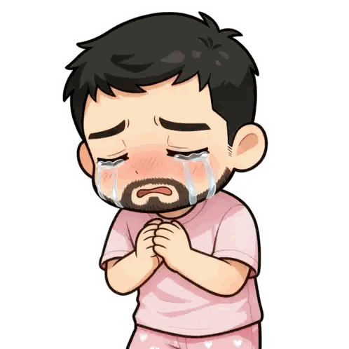 Crying Cartoon Man Sticker