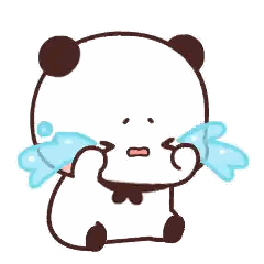 Crying Cartoon Panda Bear Sticker