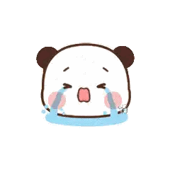 Crying Cartoon Panda With Tears Sticker
