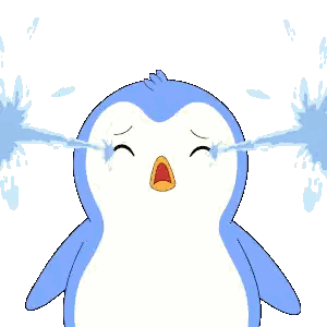 Crying Cartoon Penguin With Tears Sticker