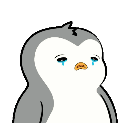 Crying Cartoon Penguin Sticker
