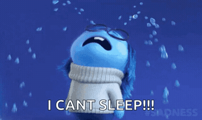 Crying Cartoon Saying I Can't Sleep GIF