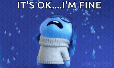 Crying Cartoon Saying It's Ok I'm Fine GIF