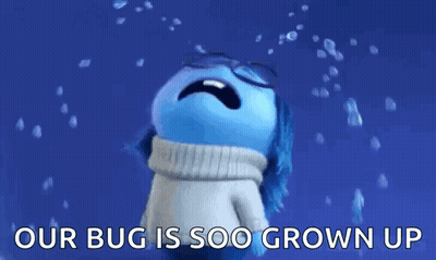Crying Cartoon Saying Our Bug Is Soo Grown Up GIF