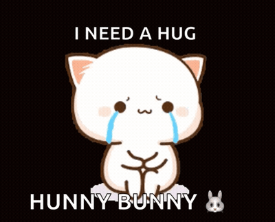 Crying Cat Saying I Need A Hug Hunny Bunny GIF