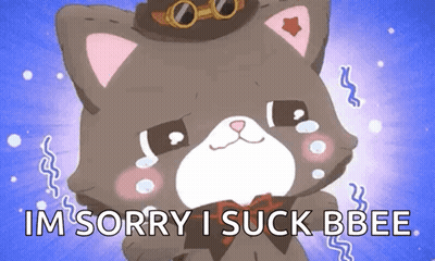 Crying Cat With I'm Sorry I Suck Bbee GIF