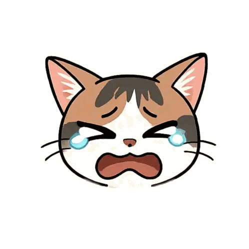 Crying Cat With Tears Sticker