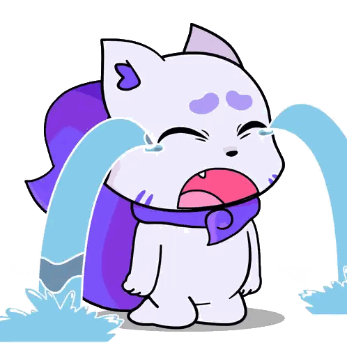 Crying Cat With Tears Sticker