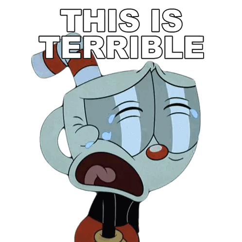Crying Character With This Is Terrible Sticker