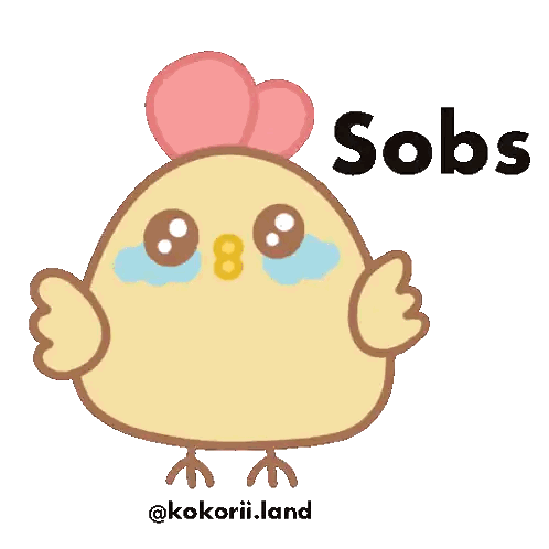 Crying Chicken Saying Sobs Sticker